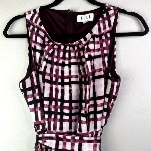 Elle purple plaid sleeveless‎ dress size small - Picture 3 of 9